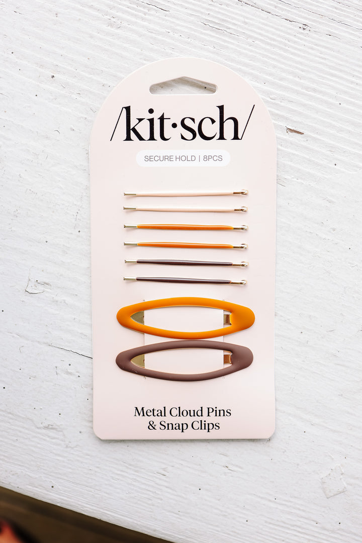Metal Cloud Pins & Snap Clips 8pc Set - Sedona