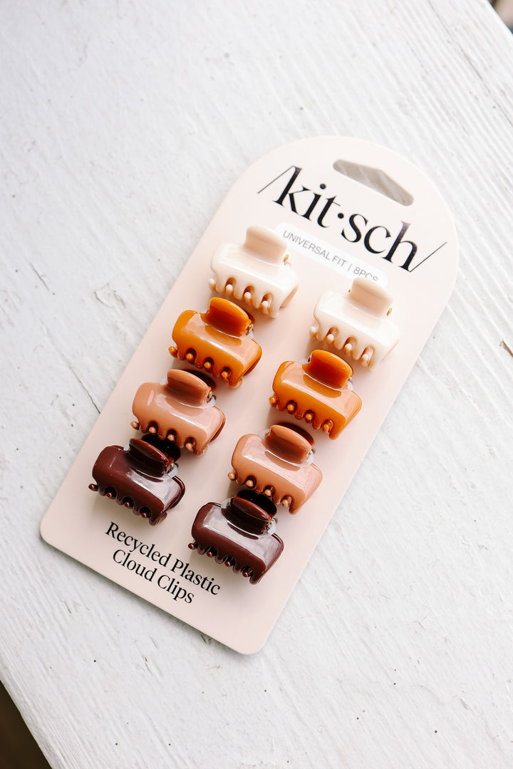 Recycled Plastic Mini Cloud Clips 8pc Set - Sedona