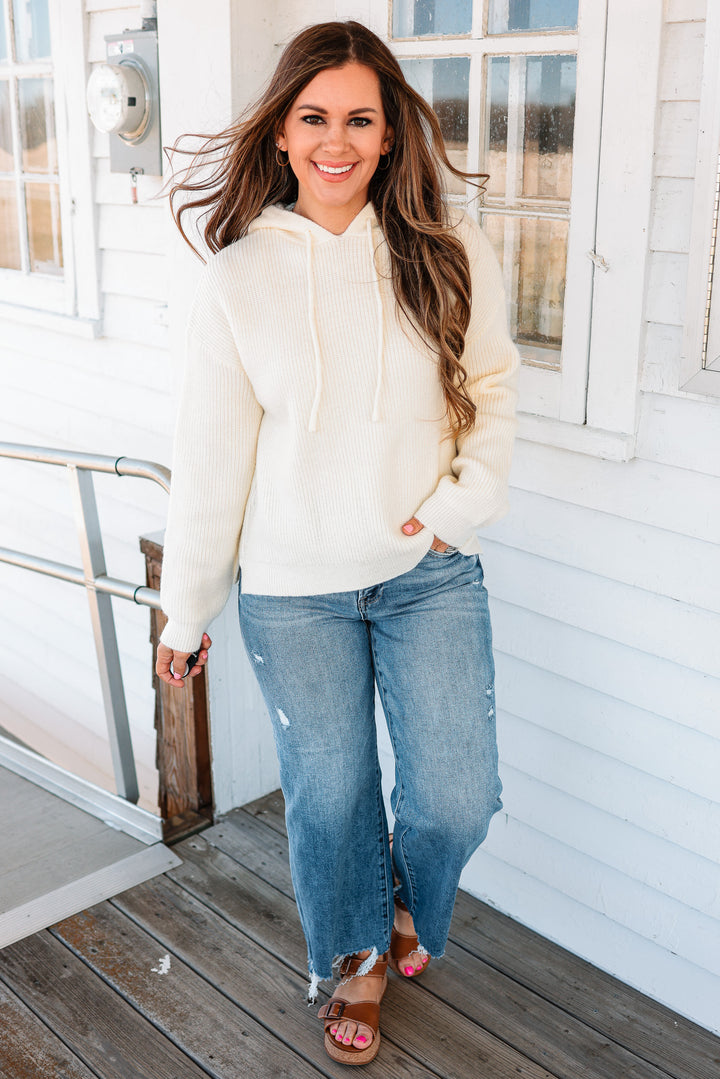 Jordyn Ribbed Knit Sweater Hoodie