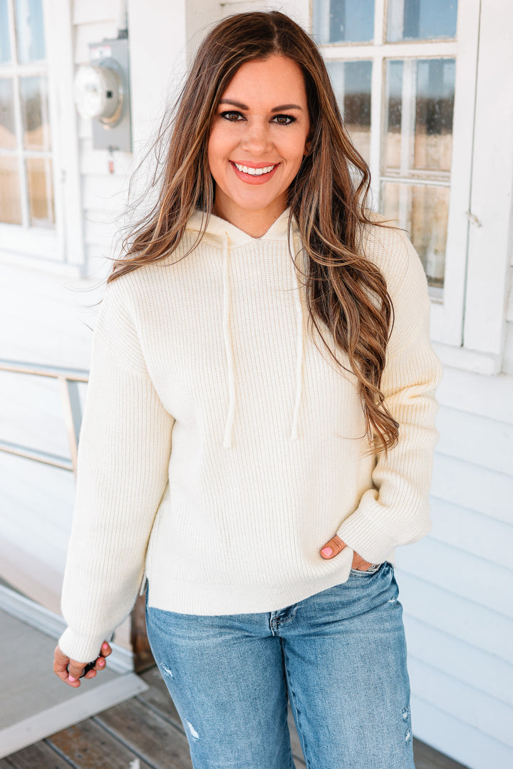 Jordyn Ribbed Knit Sweater Hoodie