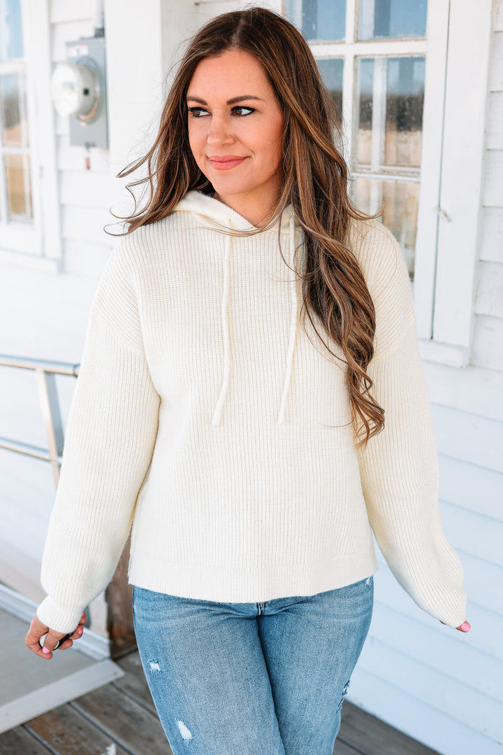 Jordyn Ribbed Knit Sweater Hoodie