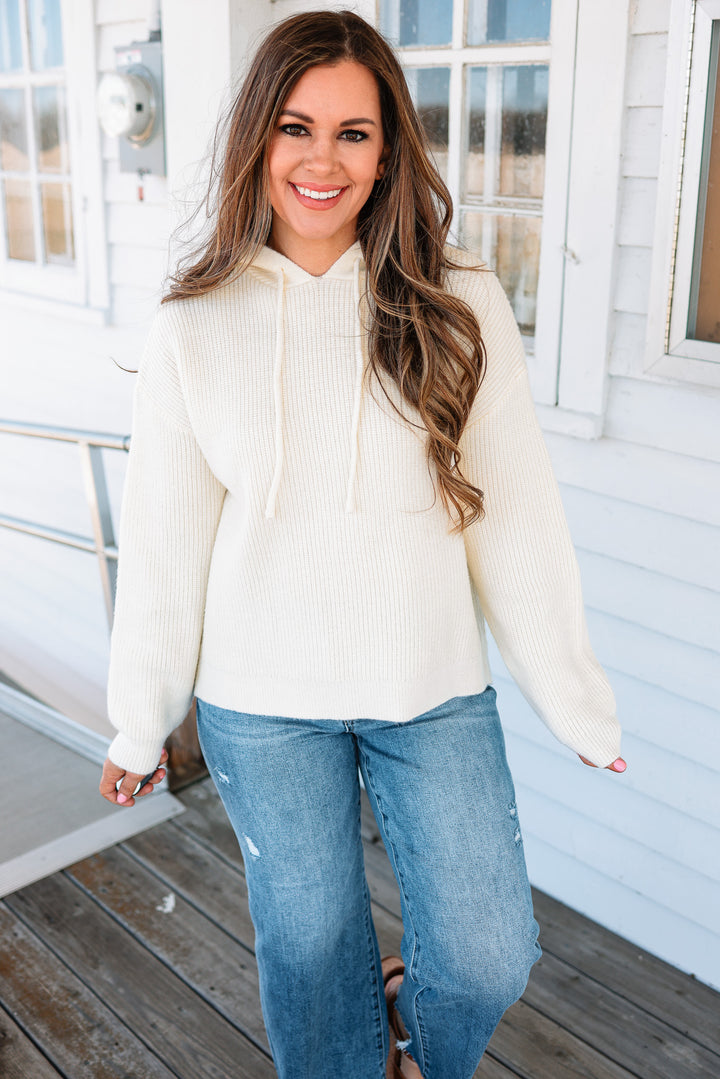 Jordyn Ribbed Knit Sweater Hoodie
