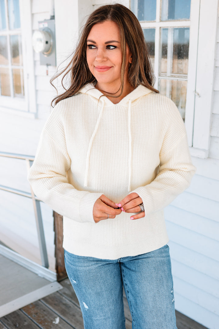 Jordyn Ribbed Knit Sweater Hoodie