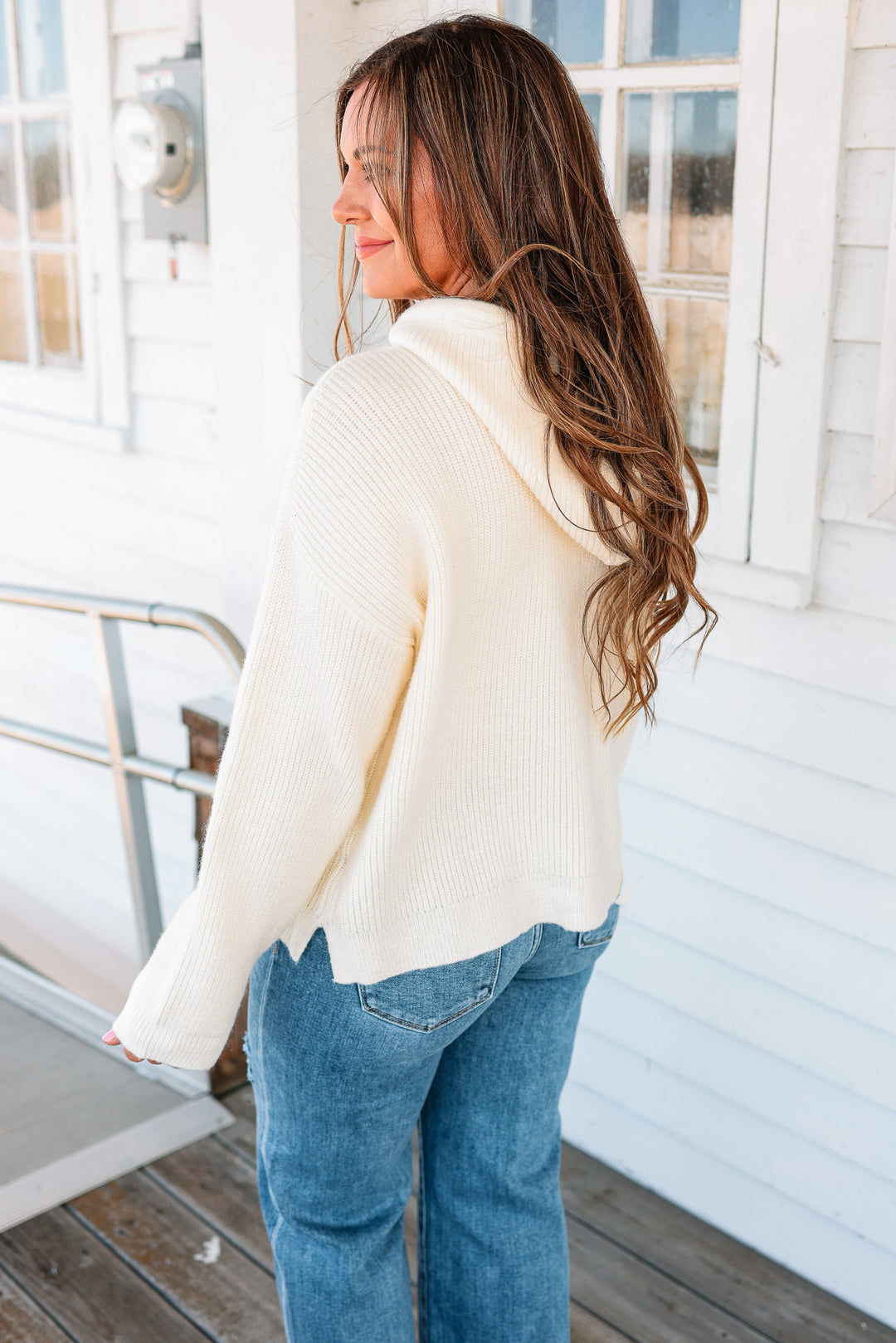 Jordyn Ribbed Knit Sweater Hoodie