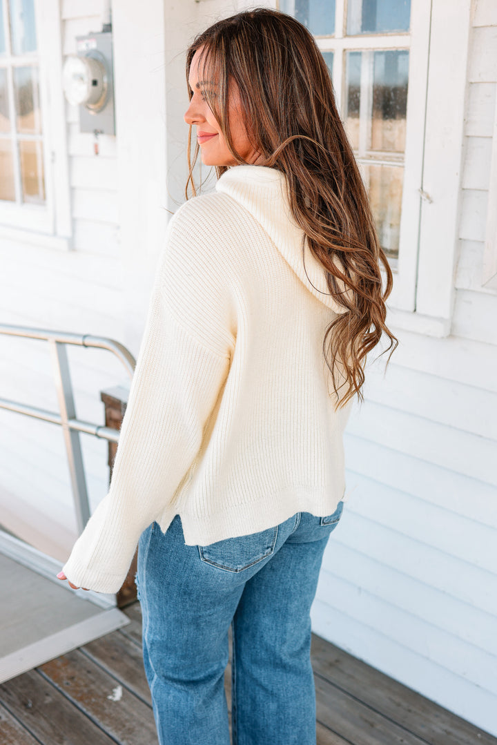 Jordyn Ribbed Knit Sweater Hoodie