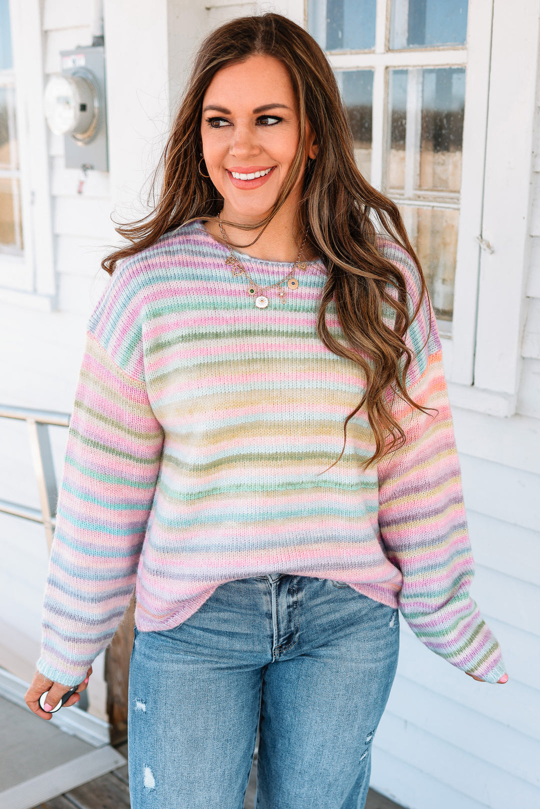 Rainbow Knit Sweater