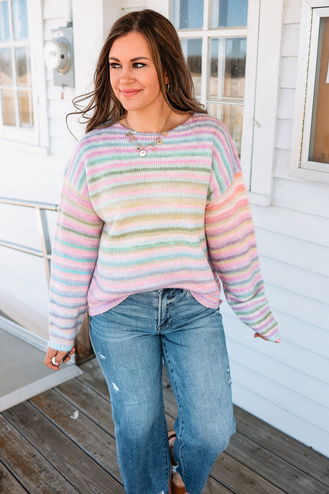 Rainbow Knit Sweater