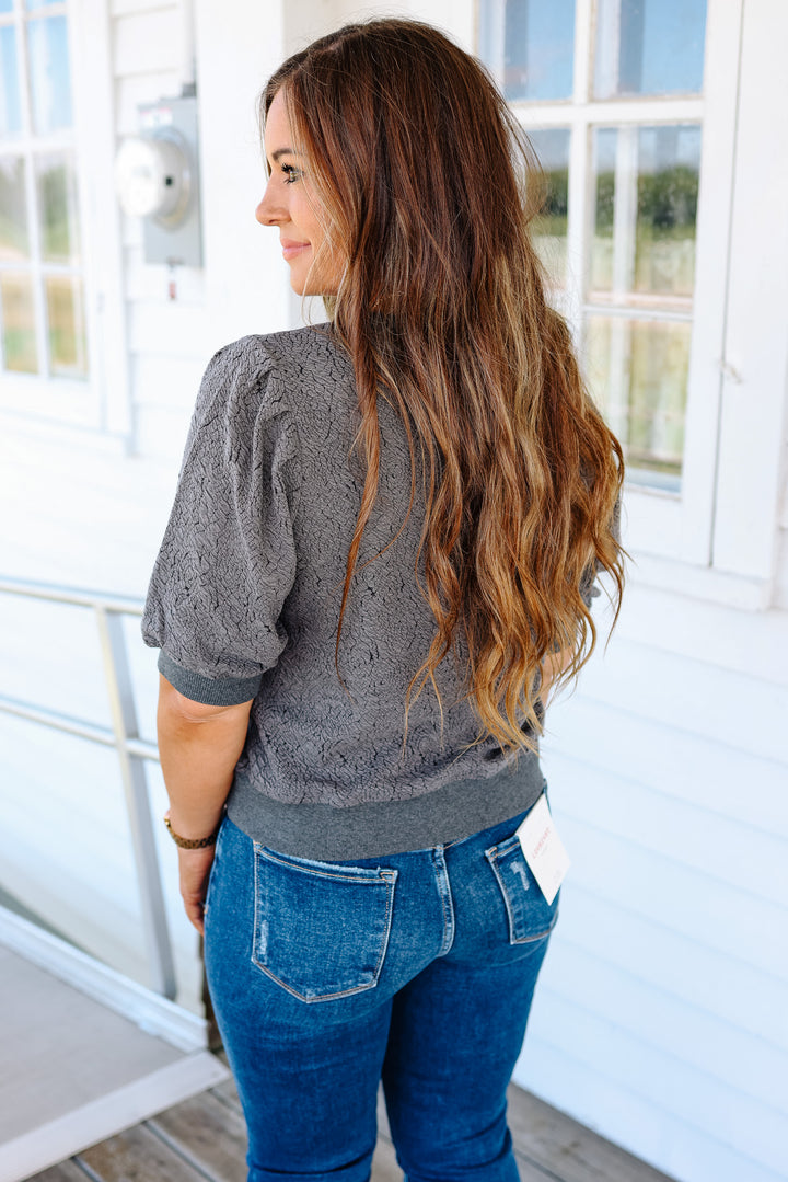 Clara Floral Textured Knit Top