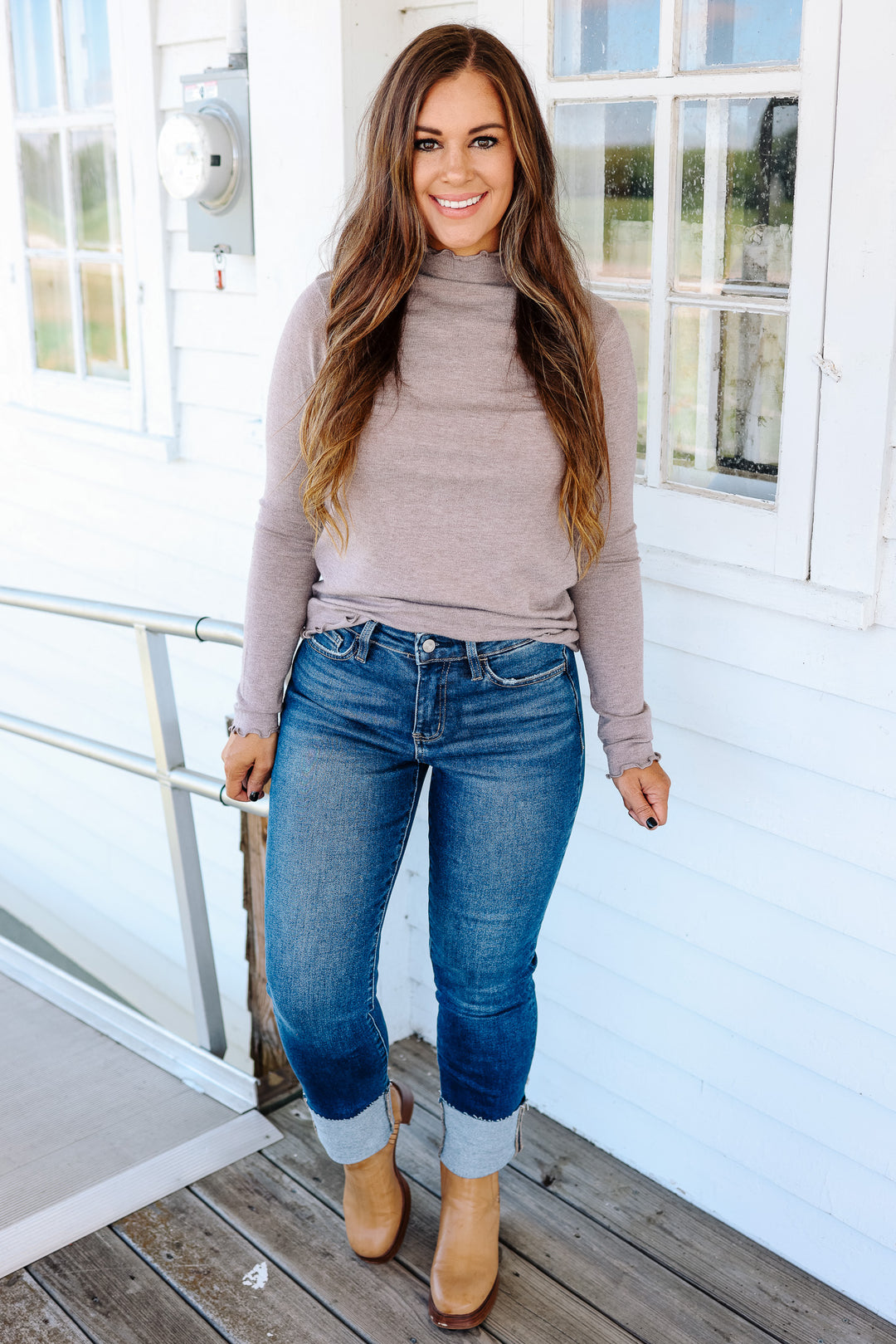 LOVERVET: Sutton Cuffed Slim Straight Jeans