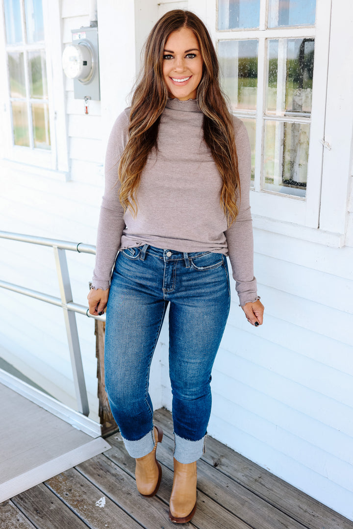 LOVERVET: Sutton Cuffed Slim Straight Jeans