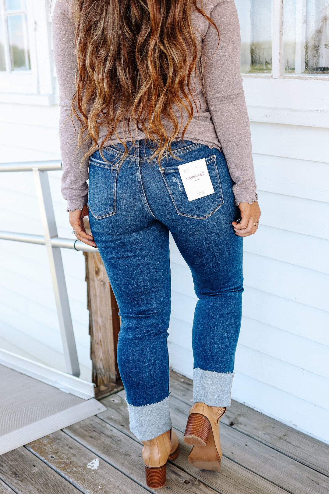 LOVERVET: Sutton Cuffed Slim Straight Jeans