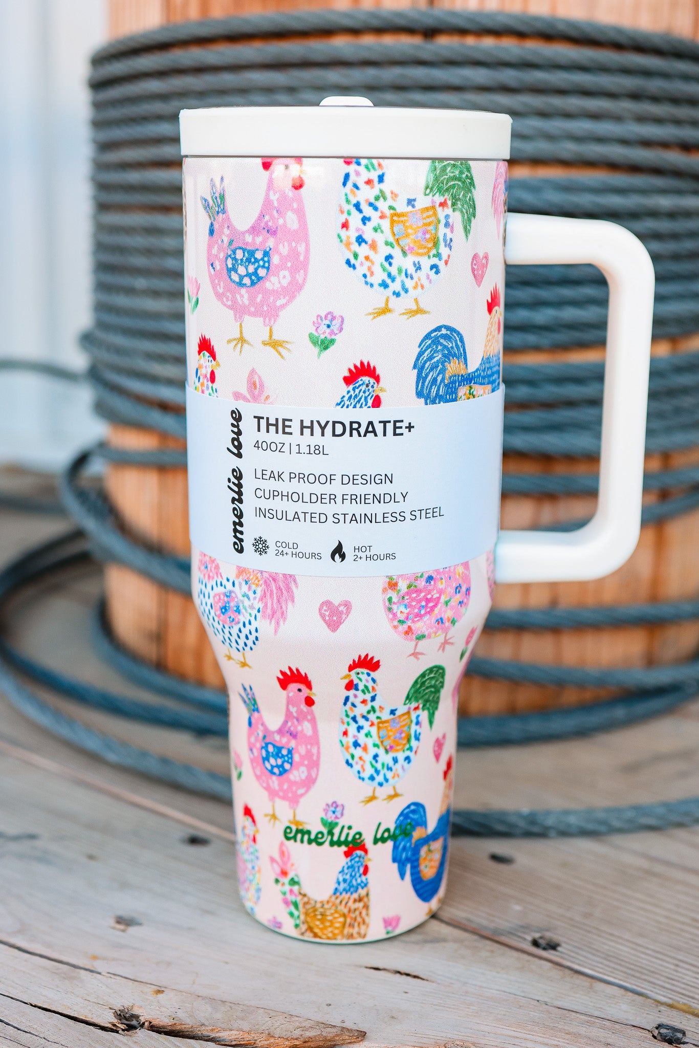 The Hydrate+ 40oz Tumbler - Fiesta Chickens – Aiden & Oak