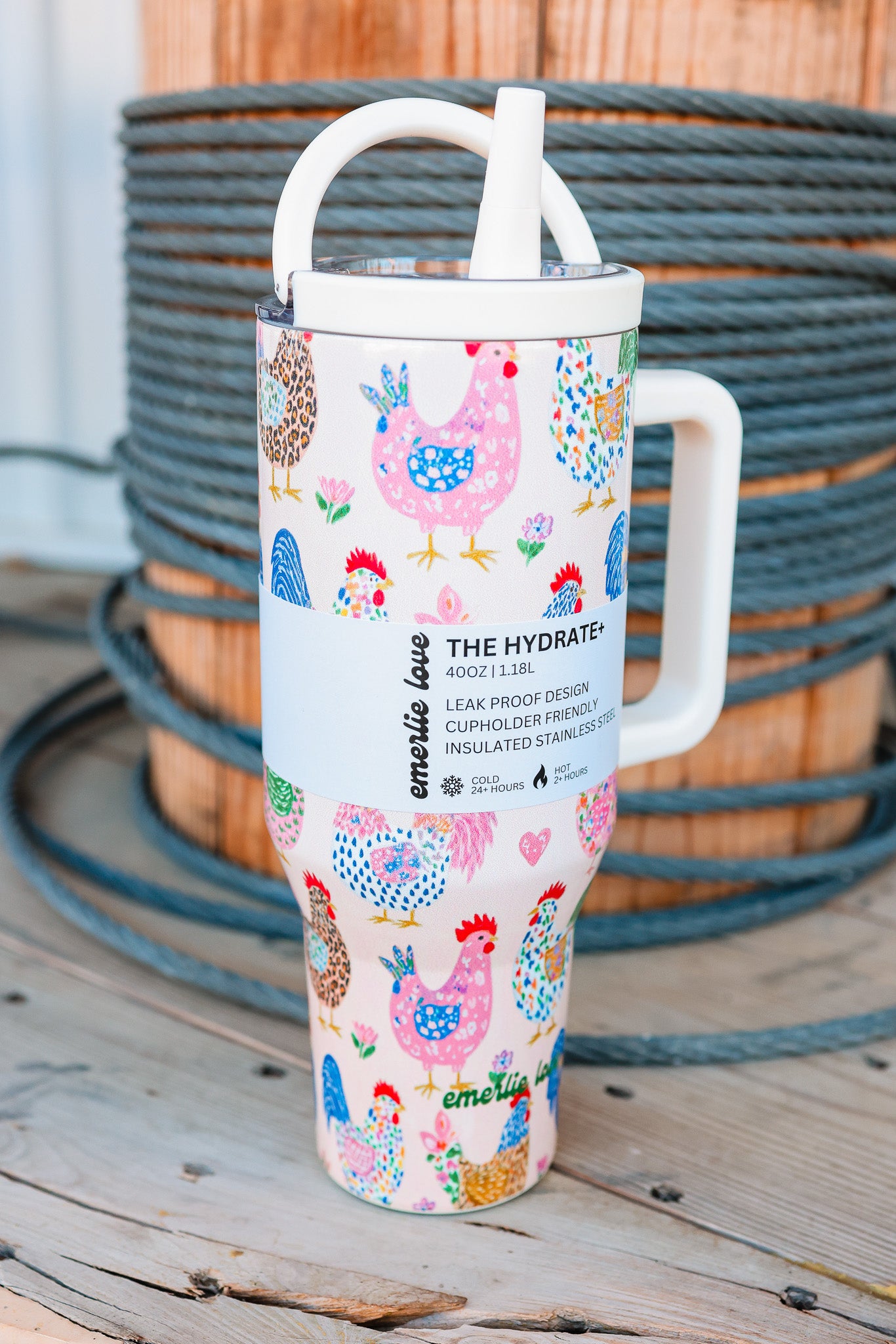 The Hydrate+ 40oz Tumbler - Fiesta Chickens – Aiden & Oak