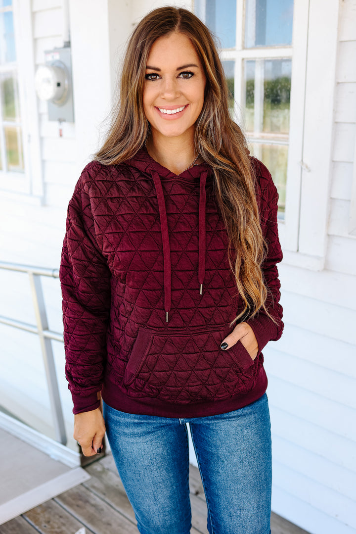 Eloise Quilted Hoodie - Wine