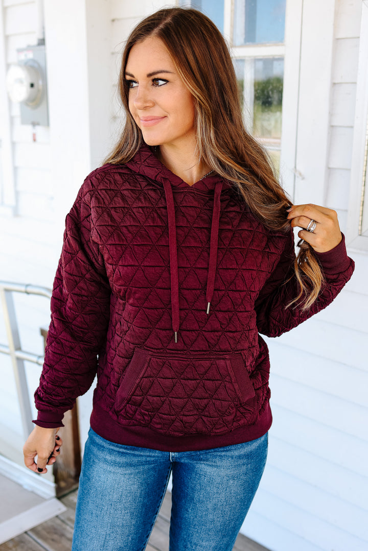Eloise Quilted Hoodie - Wine