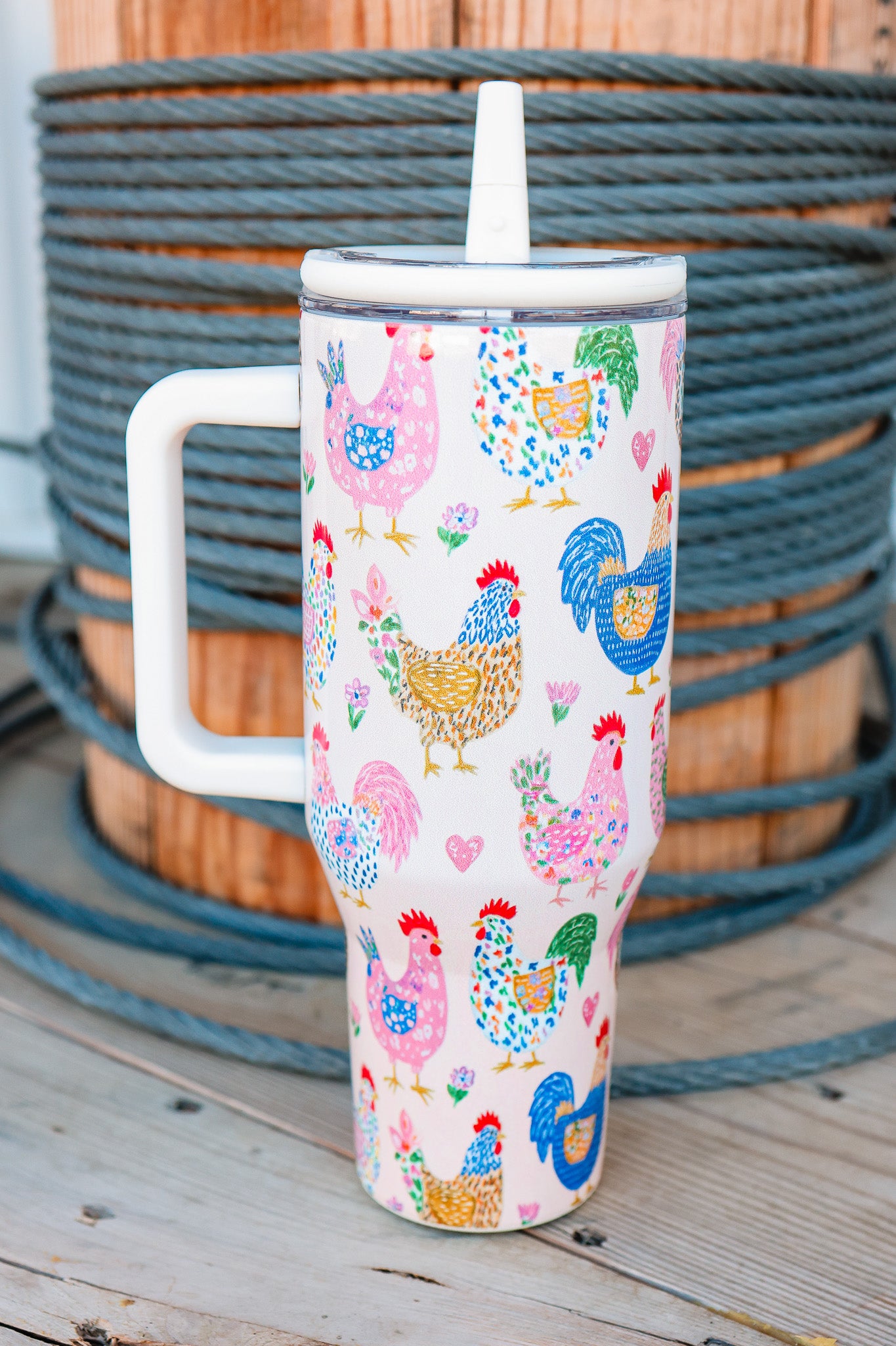 The Hydrate+ 40oz Tumbler - Fiesta Chickens – Aiden & Oak