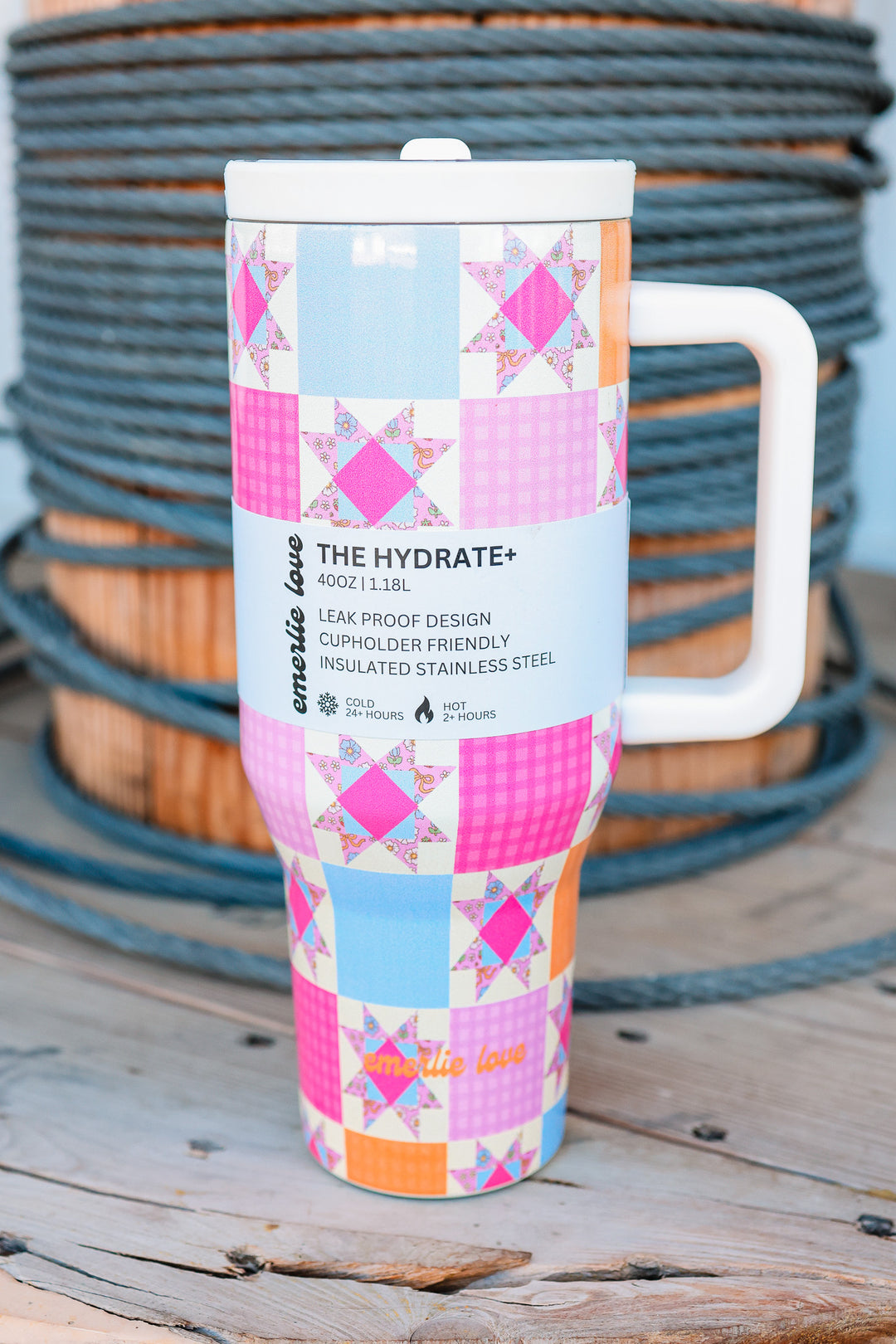 The Hydrate+ 40oz Tumbler - Patchwork Quilt