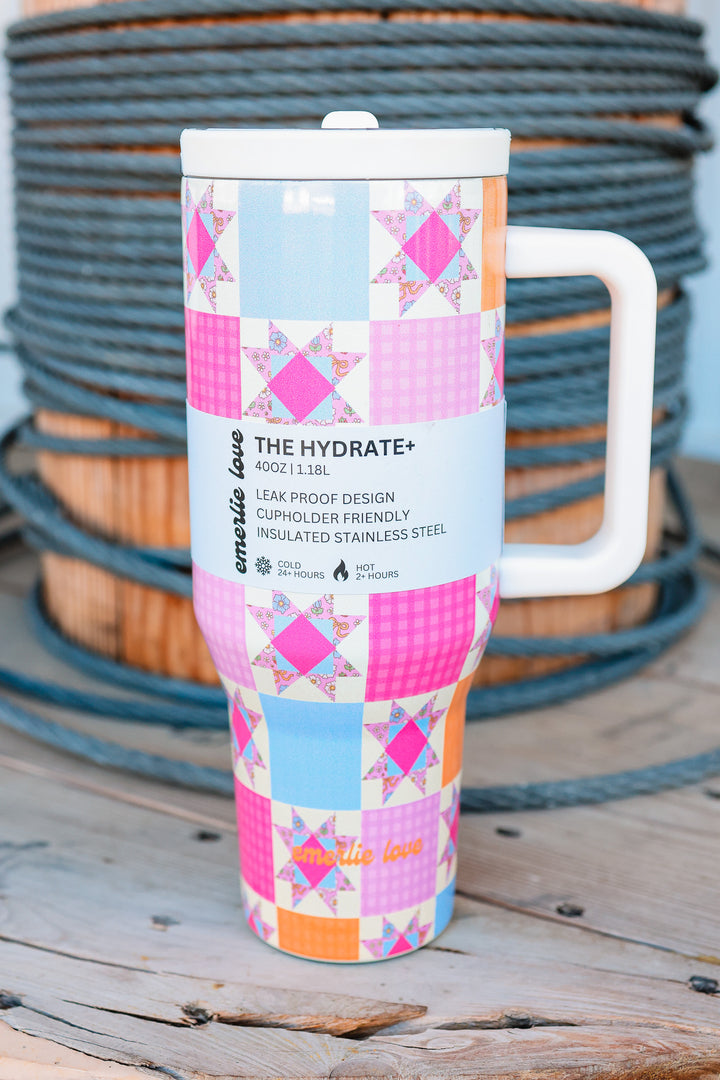 The Hydrate+ 40oz Tumbler - Patchwork Quilt