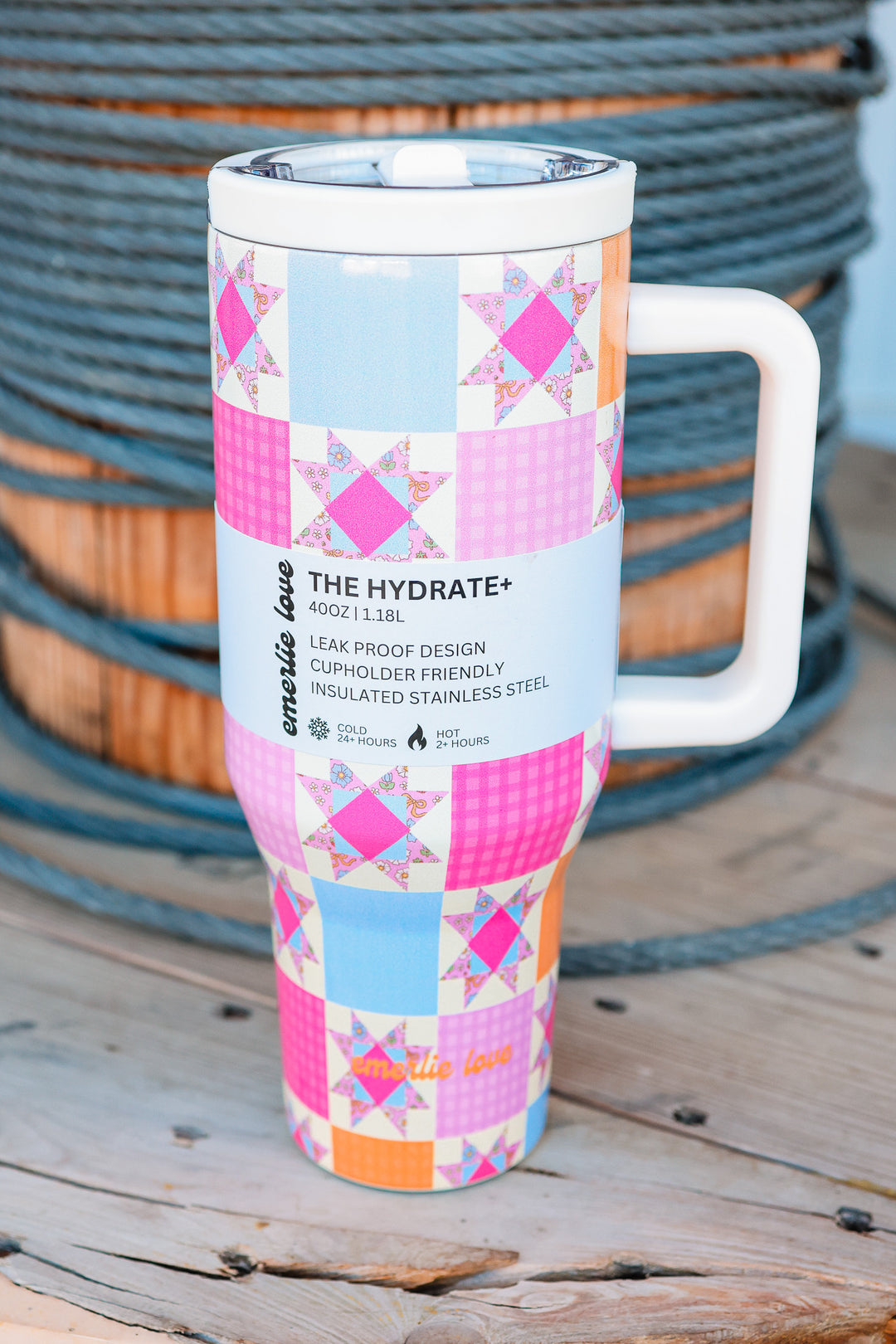 The Hydrate+ 40oz Tumbler - Patchwork Quilt