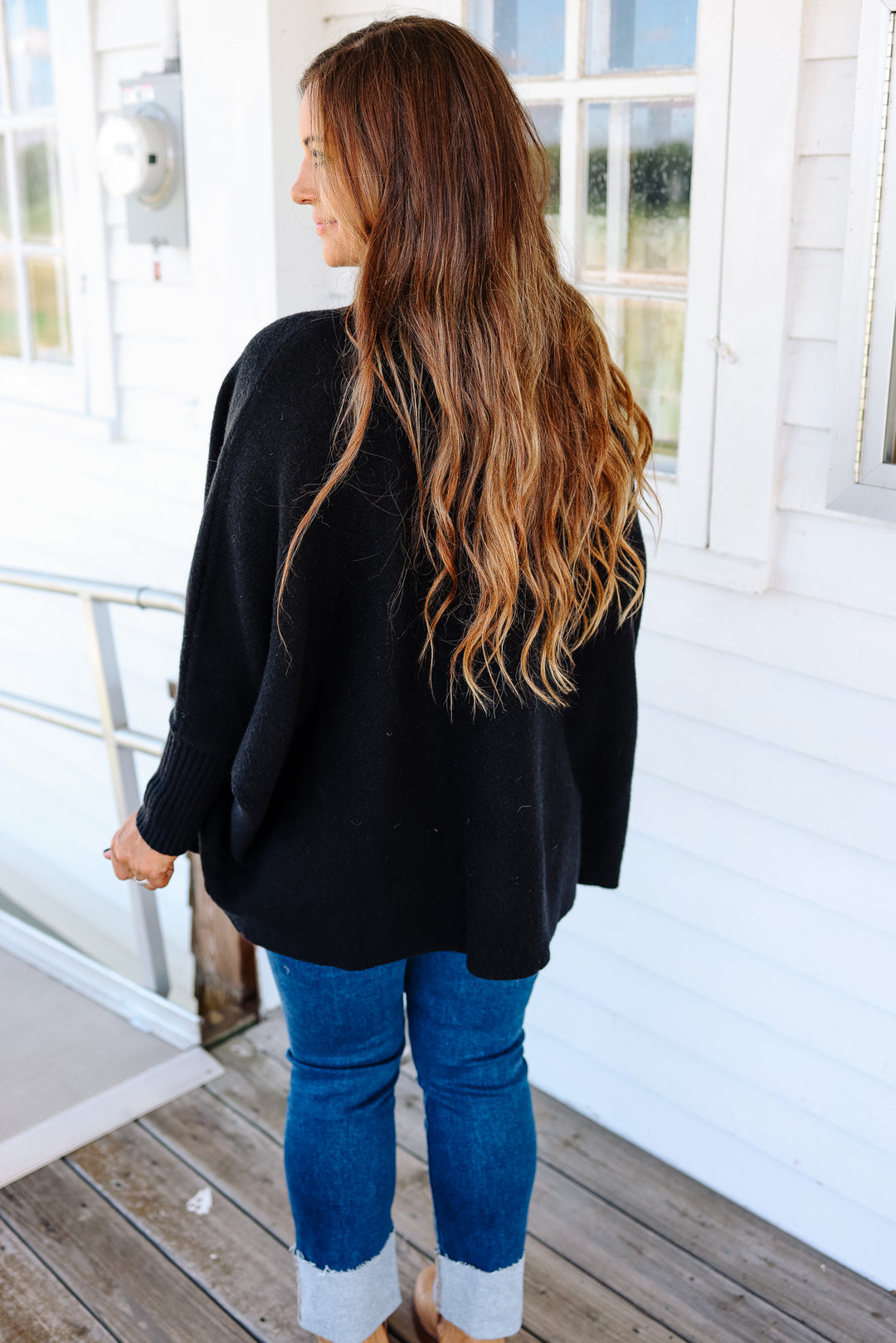 Ozzy Dolman Sleeve Cardigan - Black