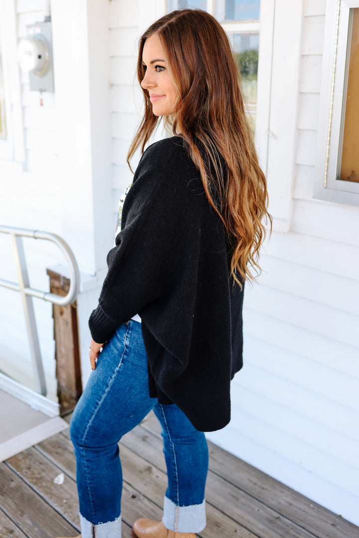 Ozzy Dolman Sleeve Cardigan - Black