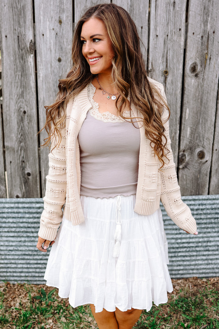 Palmer Tiered Midi Skirt - White