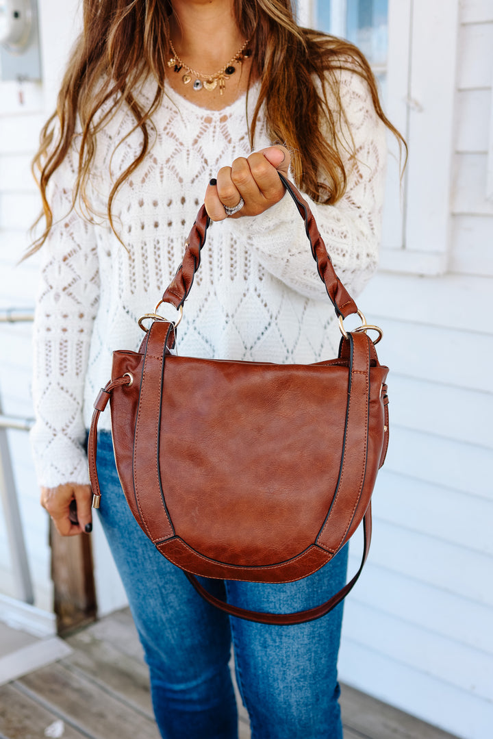 Rowan Twisted Handle Hobo - Brown