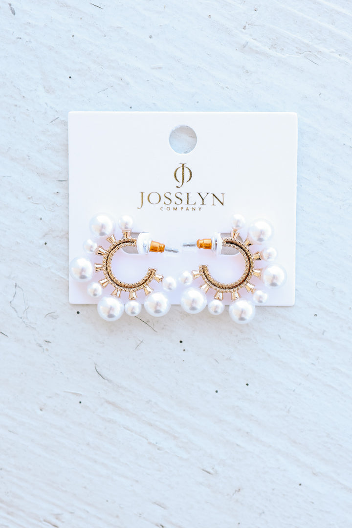 Luxie Pearl Huggie Hoop Earrings