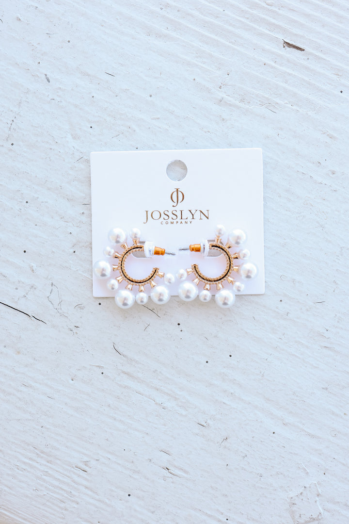 Luxie Pearl Huggie Hoop Earrings