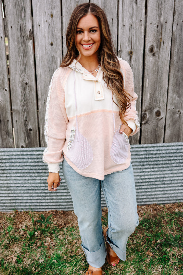 Hayden Floral Waffle Hoodie
