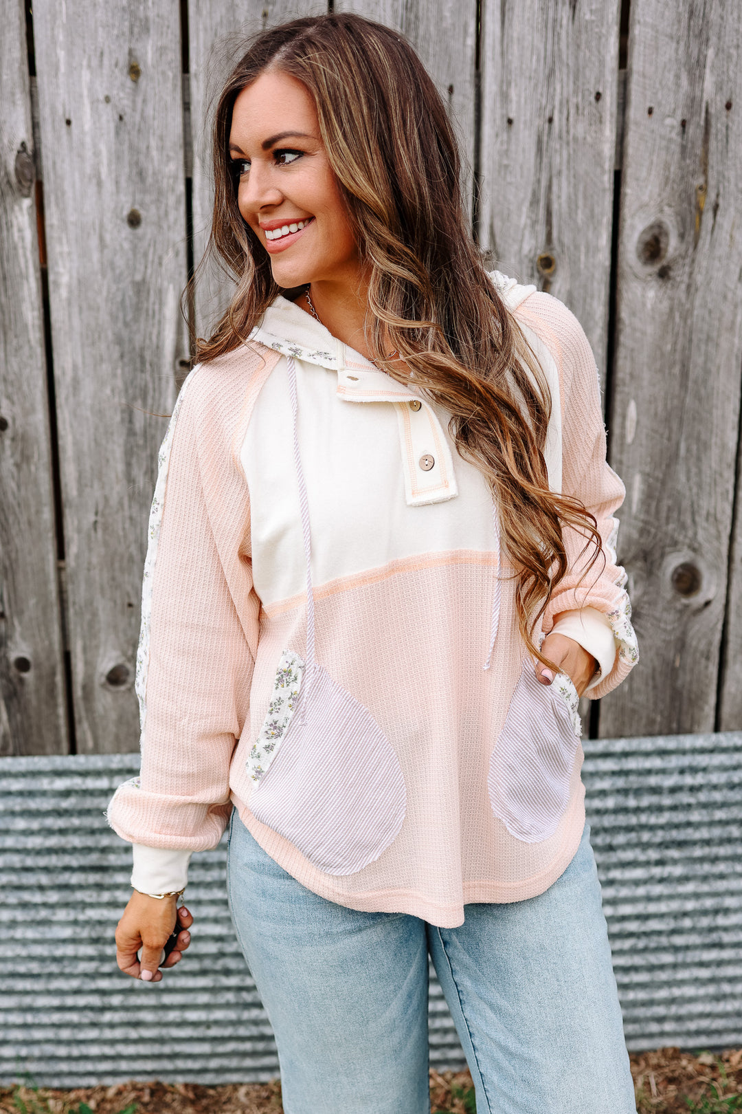 Hayden Floral Waffle Hoodie