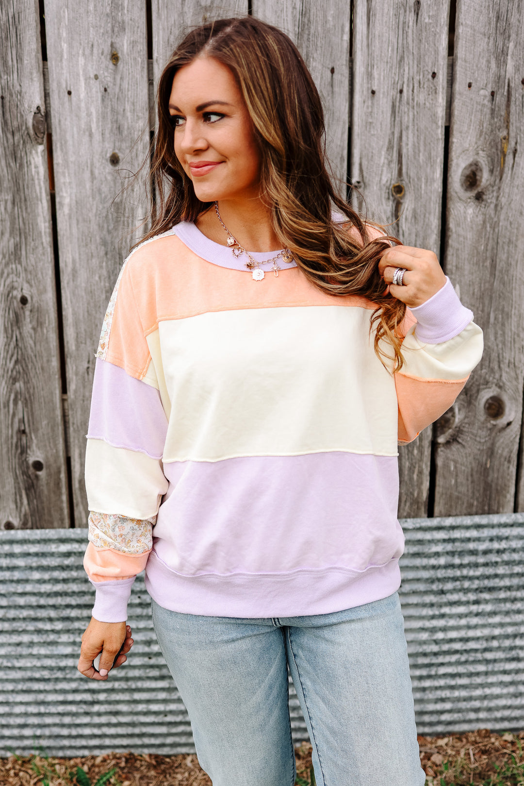 Lily Colorblock and Floral Top