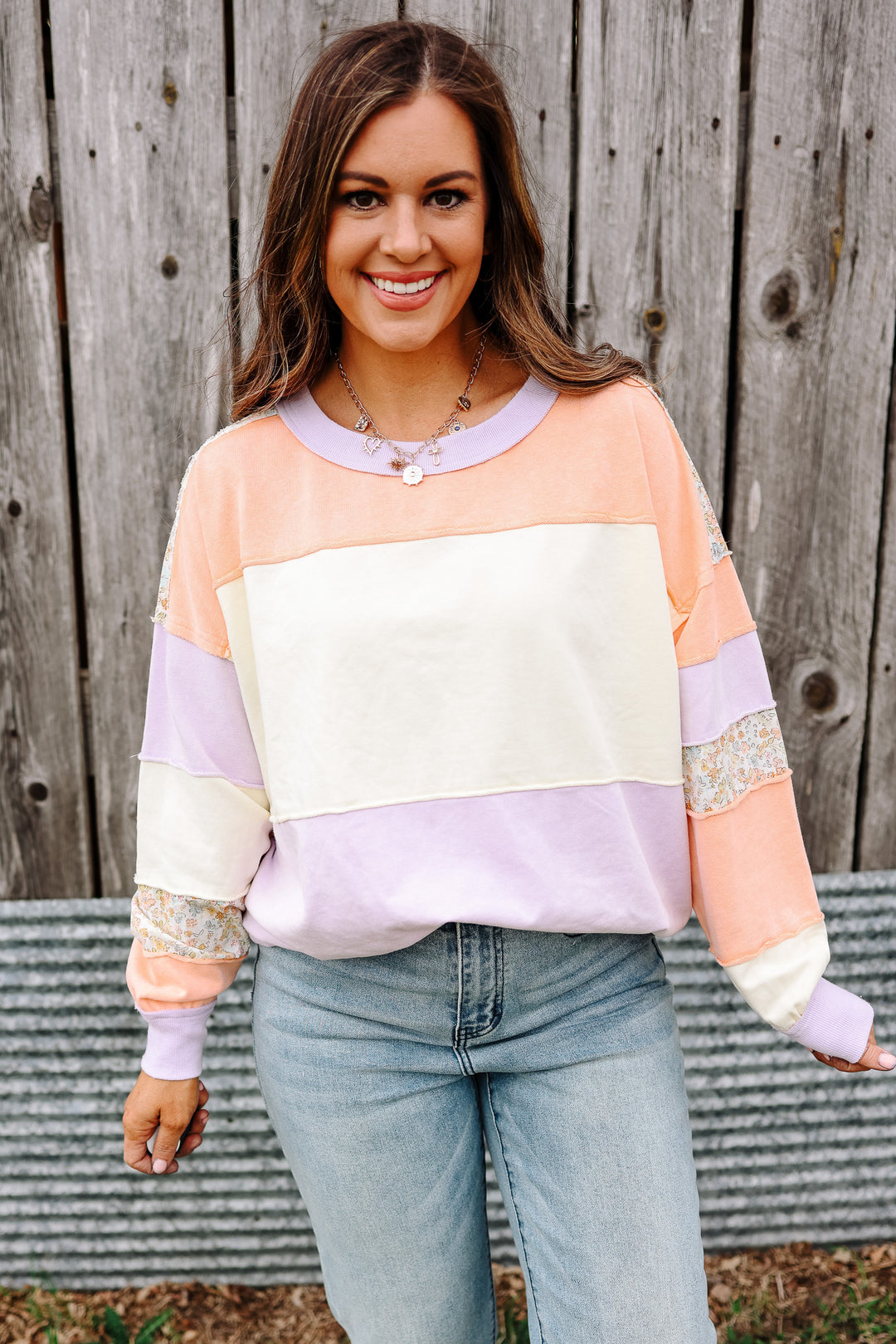 Lily Colorblock and Floral Top