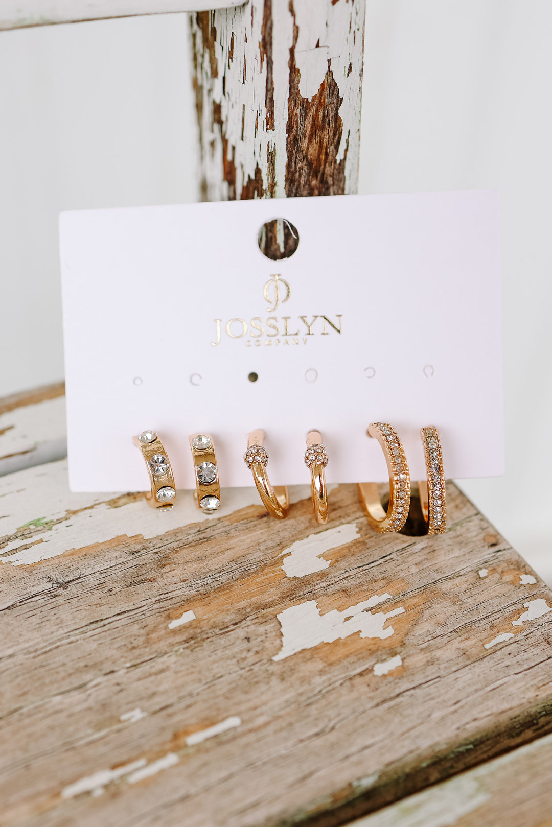 Gold-Tone Crystal Huggie Hoop Earring Set