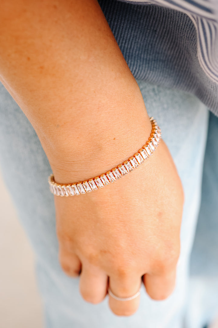 Baguette Crystal Tennis Bracelet