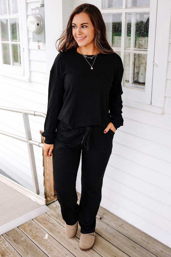 Emerlie Luxe Lounge Set - Midnight Black