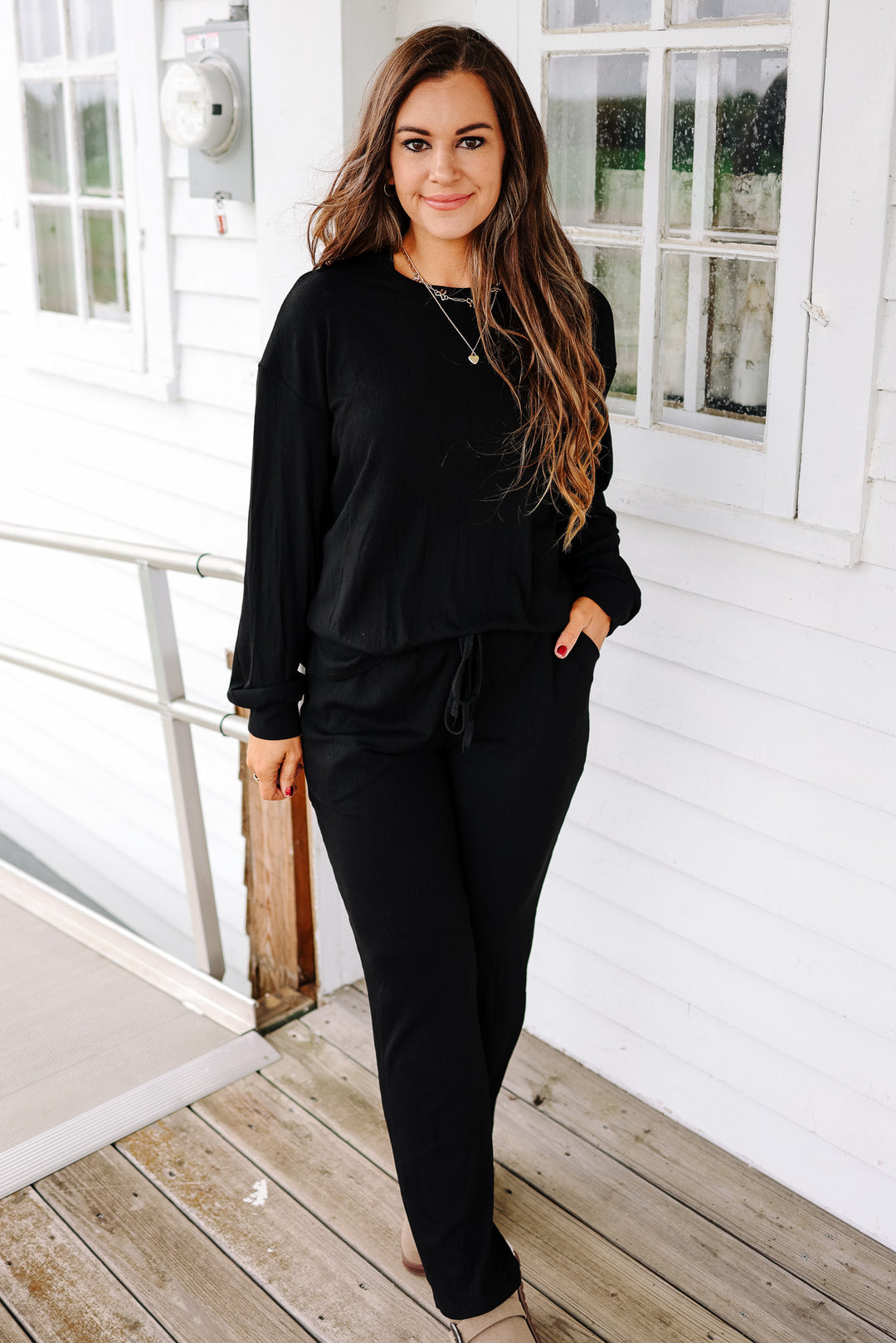 Emerlie Luxe Lounge Set - Midnight Black