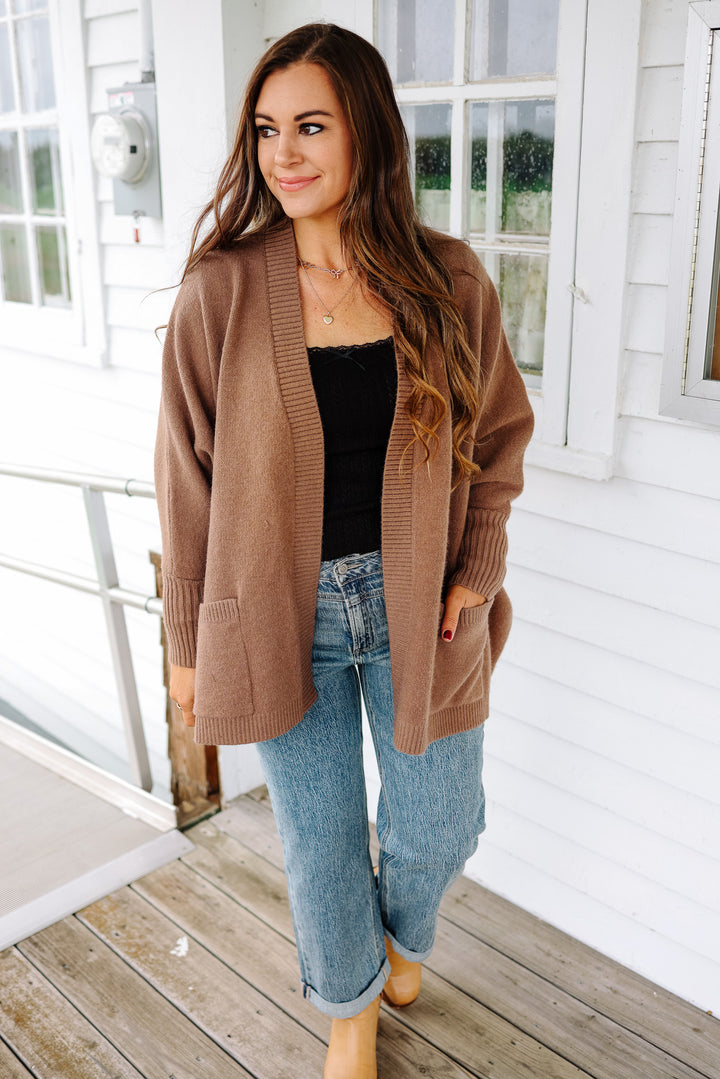 Ozzy Dolman Sleeve Cardigan - Mocha