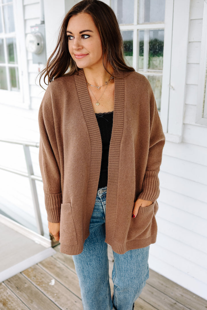 Ozzy Dolman Sleeve Cardigan - Mocha