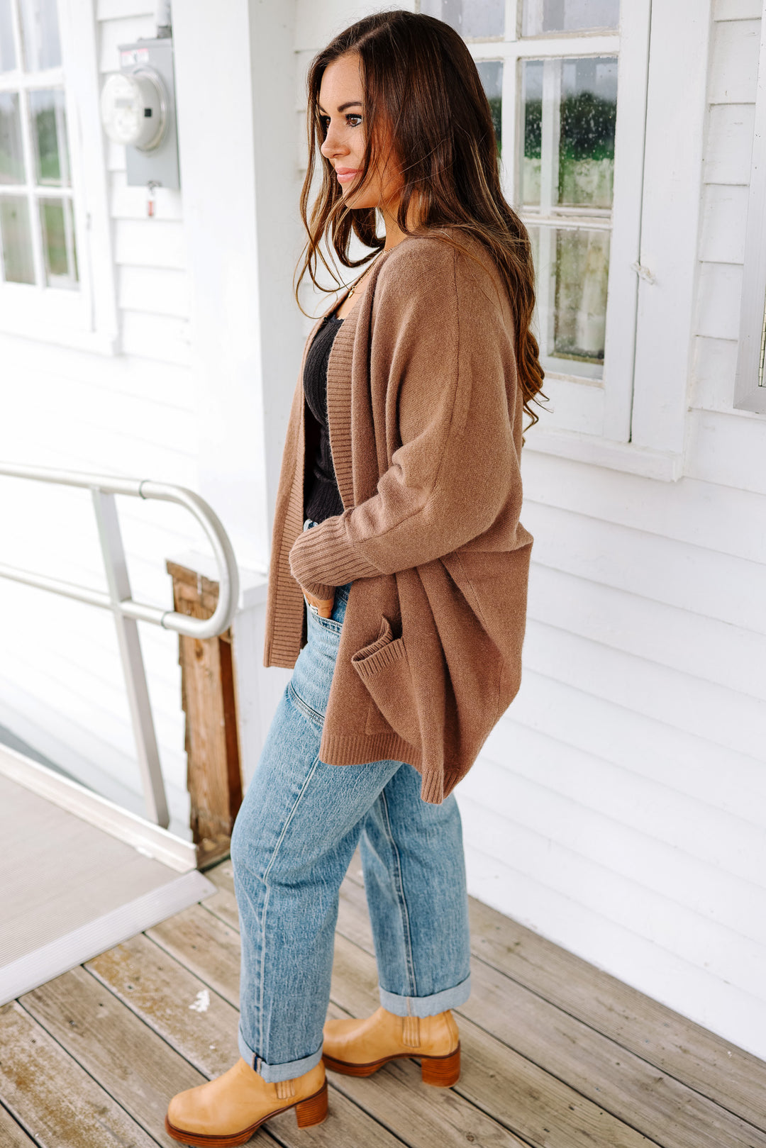 Ozzy Dolman Sleeve Cardigan - Mocha