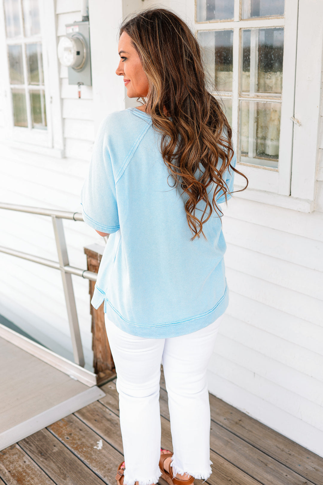 Bella Terry Top - Sky Blue