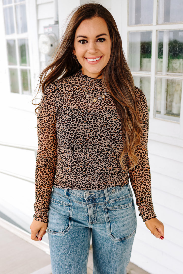 Calla Leopard Mesh Top