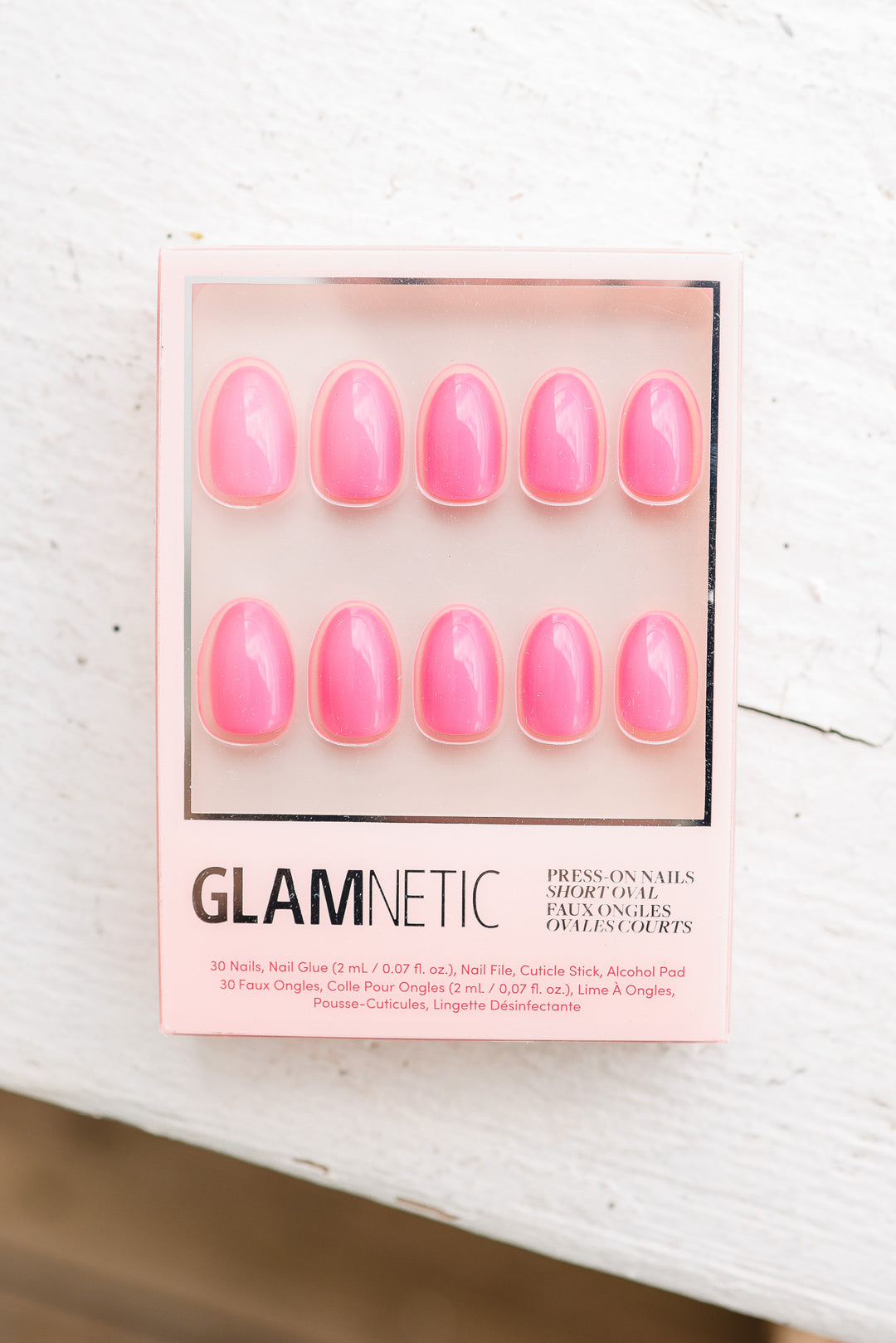 Hot Pink Press-On Nails | Short Oval Length