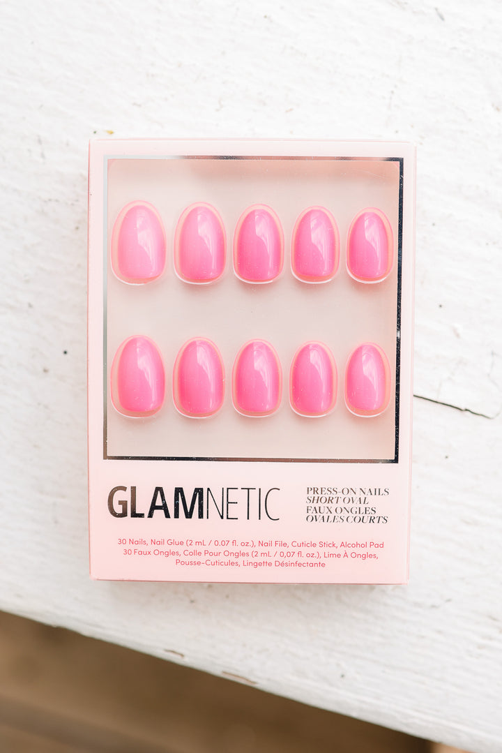 Hot Pink Press-On Nails | Short Oval Length