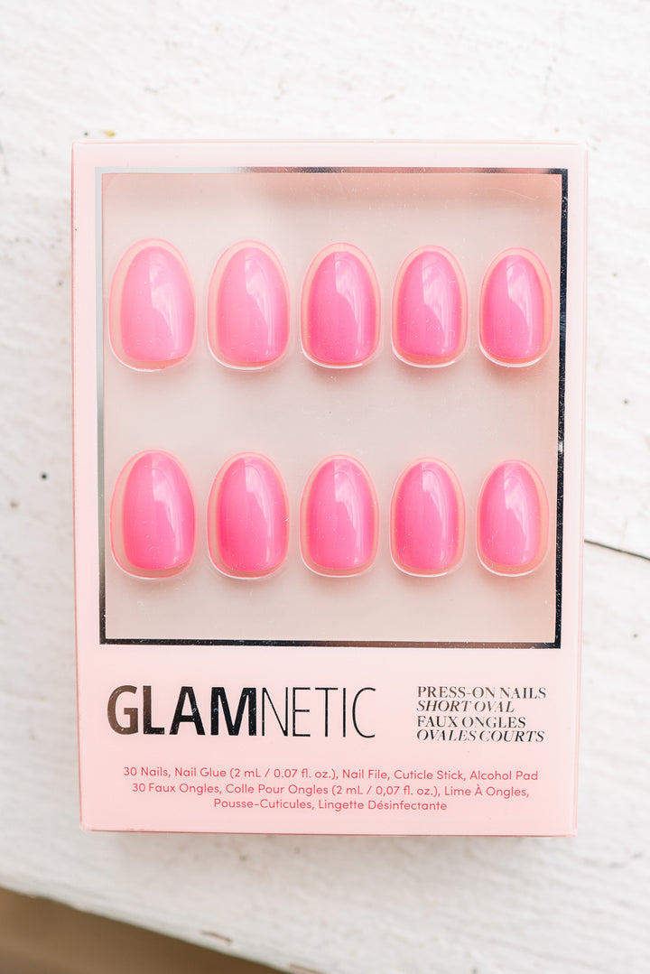 Hot Pink Press-On Nails | Short Oval Length