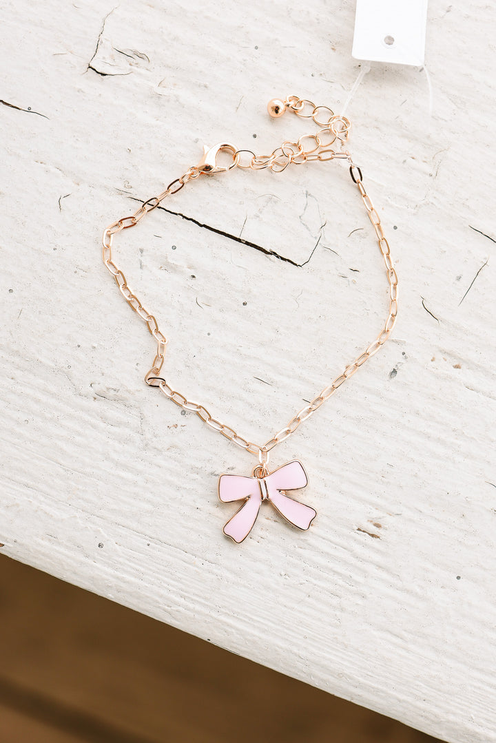 Classic Charming Pink Bow Bracelet