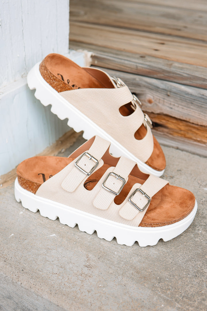 Plaza Sandals - Cream