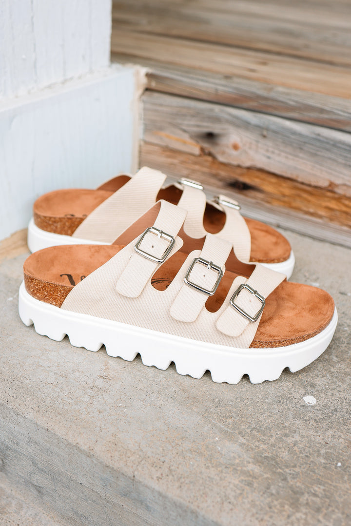 Plaza Sandals - Cream