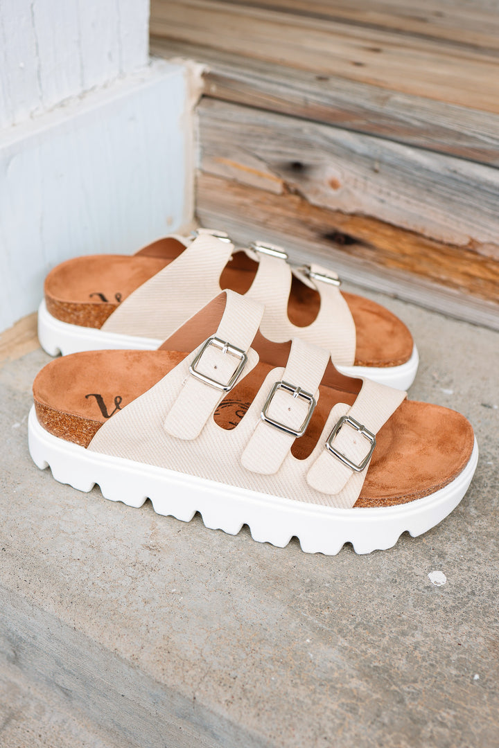 Plaza Sandals - Cream