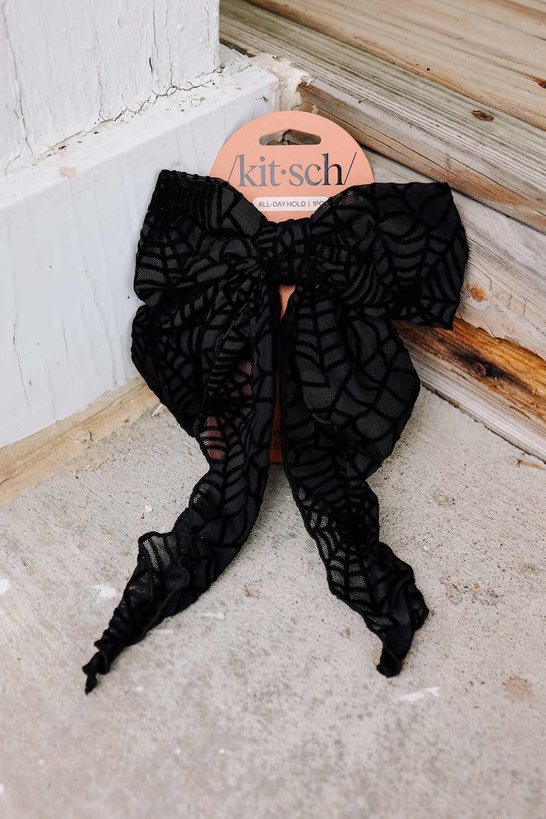 Oversized Bow Hair Clip - Spiderweb